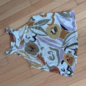 Rachel Zoe 100% Linen Abstract Floral Halter Top M